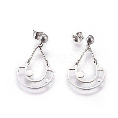 304 Stainless Steel Chandelier Earrings EJEW-I223-08-1
