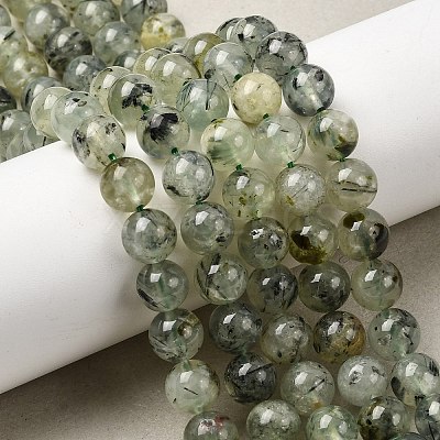 Natural Prehnite Beads Strands G-G457-8mm-03-1