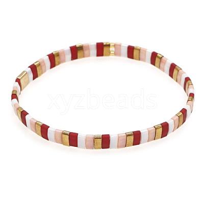Bohemian Glass Seed Beaded Stretch Bracelets JM4508-66-1