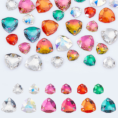 36Pcs 12 Styles Rounded Diamond Shape Sew on Rhinestone GLAA-GA0001-54-1