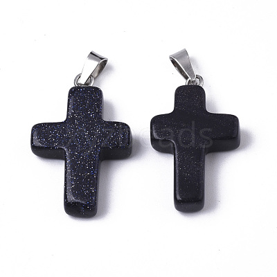 Synthetic Blue Goldstone Pendants G-J354-03A-1