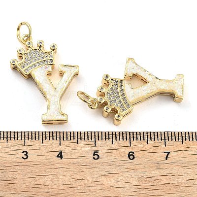Brass Micro Pave Clear Cubic Zirconia Pendants KK-G498-01Y-02-1