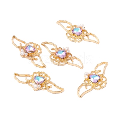 Rack Plating Alloy Rhinestone Pendants FIND-G016-02G-02-1