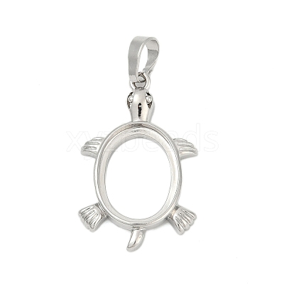 Brass Pendant Cabochon Settings KK-S521-10P-1