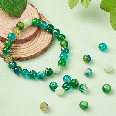 10 Style Spray Painted & Drawbench Transparent & Baking Paint Glass Beads GLAA-YW0001-26E-1