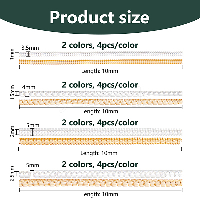 32Pcs 8 Styles Plastic Ring Adjusting Spiral Coil FIND-DC0007-63-1