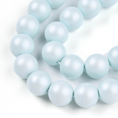 Baking Paint Pearlized Glass Pearl Bead Strands HY-N002-8mm-B01-1