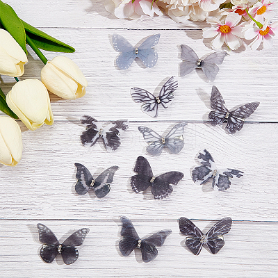 24Pcs 2Bags Cloth Butterfly Alligator Hair Clip FIND-CP0002-49A-1