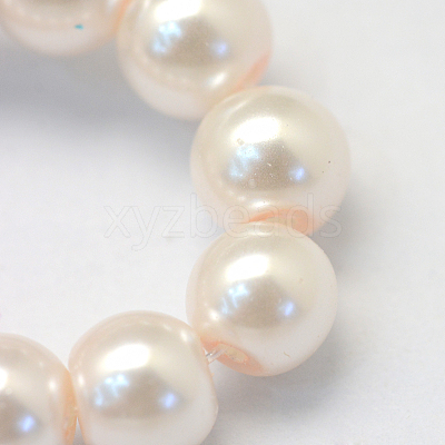 Baking Paint Pearlized Glass Pearl Round Bead Strands HY-Q330-8mm-41-1