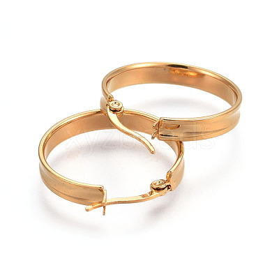 Ion Plating(IP) 304 Stainless Steel Hoop Earrings EJEW-L215-17G-1