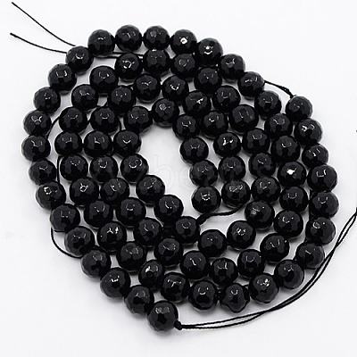 Black Stone Beads Strands G-I087-8mm-1