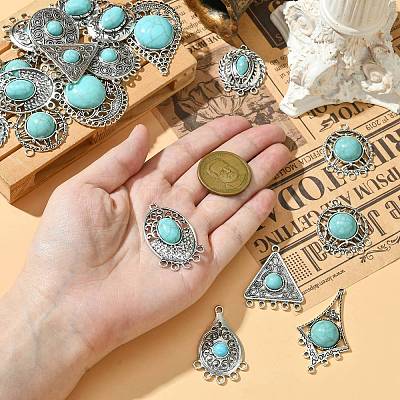 20Pcs 10 Styles Tibetan Style Alloy Chandelier Component Links FIND-CJ0002-36-1