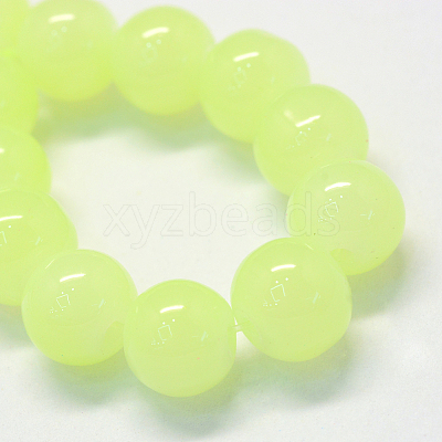 Baking Paint Imitation Jade Glass Round Bead Strands LS-DGLA-Q021-4mm-21-1