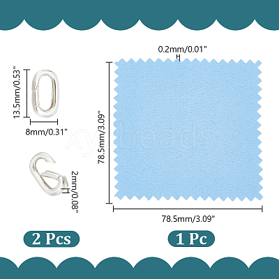2Pcs Oval Spring Gate Rings FIND-UN0003-34B-1