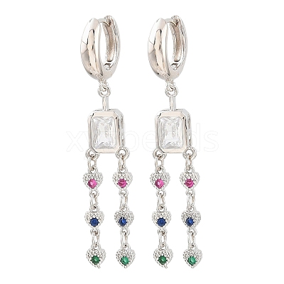 Brass Micro Pave Cubic Zirconia Chandelier Earrings KK-CBA8324-15P-1