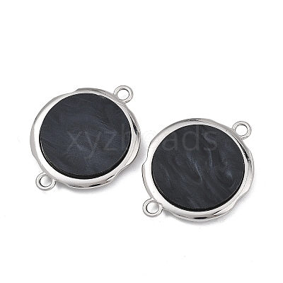 Alloy Acrylic Disc Links Connector Charms AL-E003-07B-1