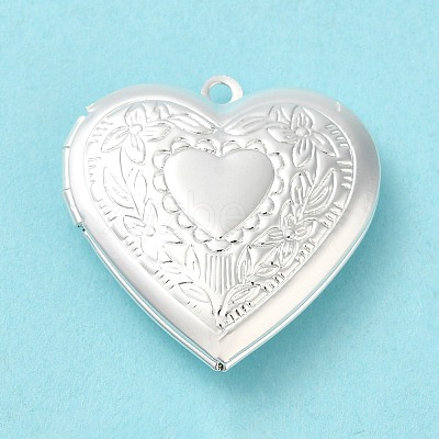 Rack Plating Brass Locket Pendants KK-M263-02A-S-1