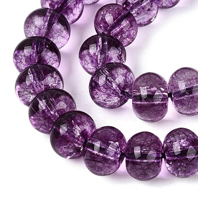 Crackle Transparent Glass Beads Strands GLAA-N074-02B-12-1