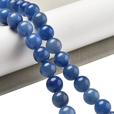 Dyed & Heated Natural Blue Aventurine Round Beads Strands G-N0120-08-8mm-1