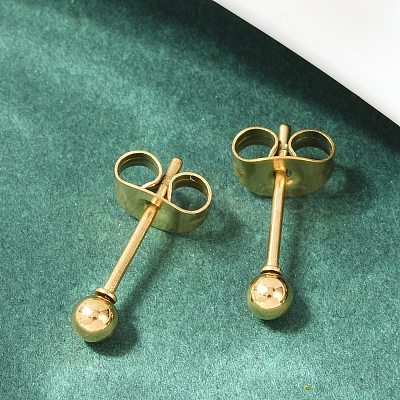 Ion Plating(IP) 304 Stainless Steel Stud Earrings EJEW-L215-57A-G-1