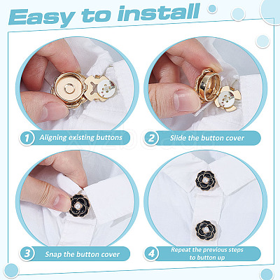 6Pcs Flower Alloy Resin Cufflinks FIND-ME0003-15G-01-1