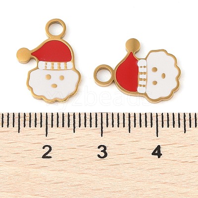 Christmas Theme Ion Plating(IP) 304 Stainless Steel Enamel Pendants STAS-Z083-07G-04-1