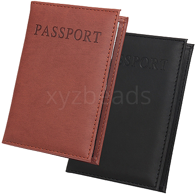 2Pcs 2 Colors PU Leather Passport Cover OFST-CL0001-10C-1