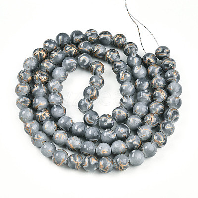 Baking Paint Glass Beads Strands DGLA-N010-10mm-09-1