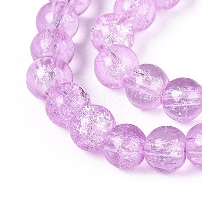 Spray Painted Crackle Glass Beads Strands CCG-Q002-6mm-04-1