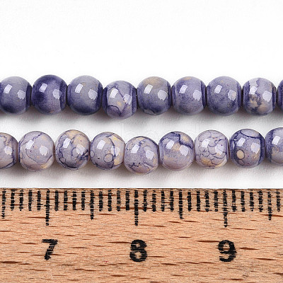 Baking Paint Glass Beads Strands DGLA-N003-4mm-C08-1