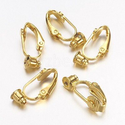 Brass Clip-on Earring Converters Findings X-KK-Q115-G-1