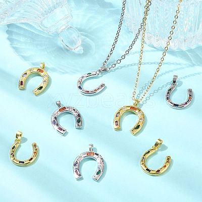 2Pcs Brass Micro Pave Cubic Zirconia Pendants KK-FS0002-15G-1