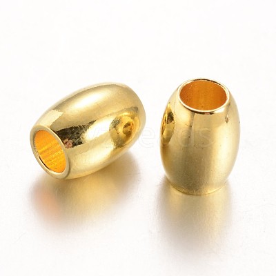 Barrel Brass European Large Hole Beads X-KK-E673-004-1