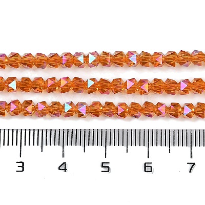 Electroplate Glass Beads Strands GLAA-Q105-02F-1