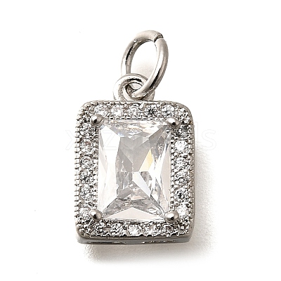 Brass Micro Pave Cubic Zirconia Pendants KK-U055-01P-03-1