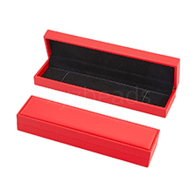 Rectangle PU Leather Necklace Storage Boxes with Velvet Inside CON-WH0094-31D-02-1