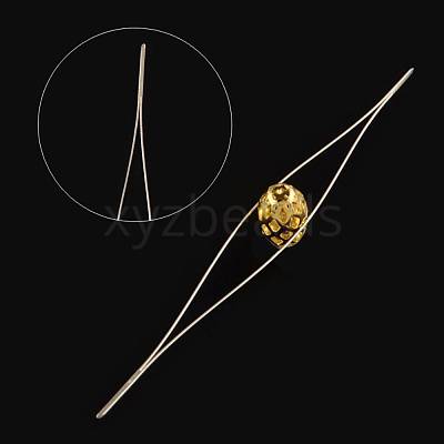 Iron Collapsible Big Eye Beading Needles ES001Y-S-125mm-01-1
