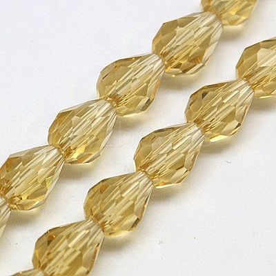 Transparent Glass Bead Strands X-GLAA-R024-6x8mm-14-1