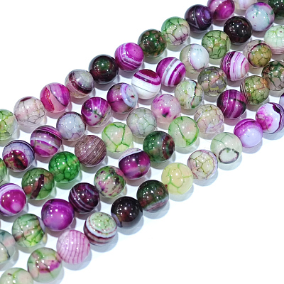 Natural Striped Agate/Banded Agate Bead Strands G-K155-A-8mm-10-1