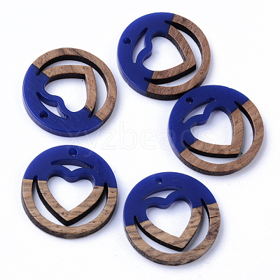 Resin & Walnut Wood Pendants RESI-N025-010A-B01-1