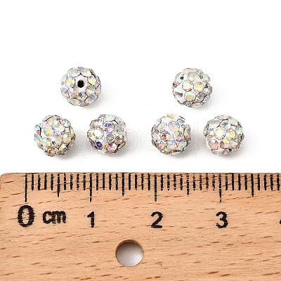 Polymer Clay Rhinestone Beads RB-H284-6MM-Half-RB-1