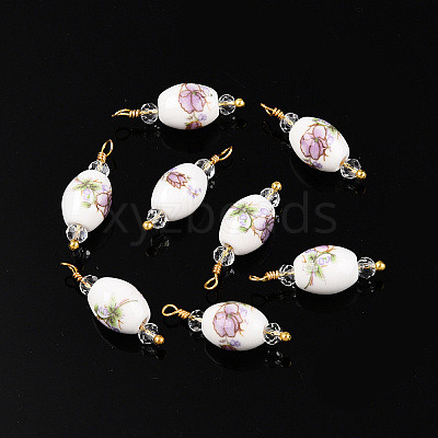 Handmade Porcelain Pendants KK-P242-19G-02-1-1
