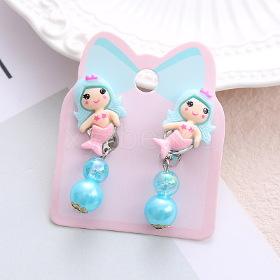 Alloy Plastic Clip-on Earrings for Kid WG21FF0-01-1