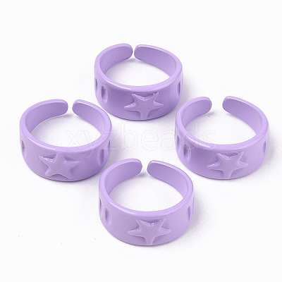 Spray Painted Alloy Cuff Rings RJEW-T011-30C-RS-1
