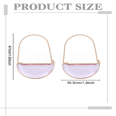 1 Pair Brass Glass Hoop Earrings for Women EJEW-LP0003-53D-1