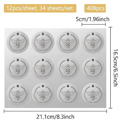 34 Sheets Silver Foil Embossed PET Picture Sticker DIY-WH0528-023-1