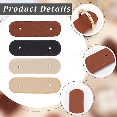 4 Bags 4 Colors PU Leather Purse Suspension Clasps FIND-CL0001-59-1