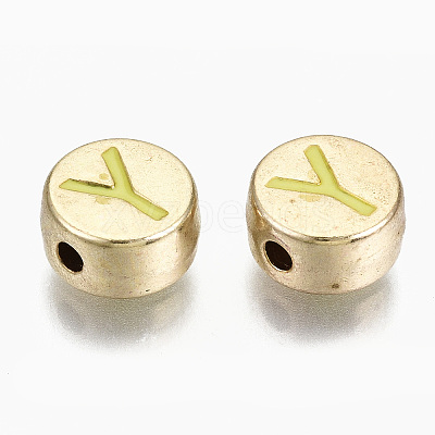 Alloy Enamel Beads ENAM-S122-029Y-RS-1