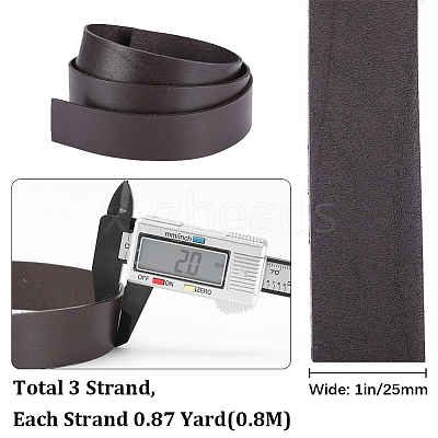 3Pcs Flat Leather Jewelry Cord WL-GF0001-16A-01-1
