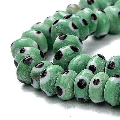 Rondelle Evil Eye Lampwork Bead Strands LAMP-R121-04-1